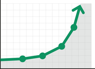 arrow dotted bussiness graph rising up