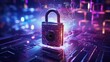 © vlntn - Cyber security concept, digital lock.