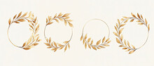A Three Gold Leaves Arranged In The Shape Of A Number