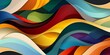 A vibrant mix of red, blue, green, yellow, orange, pink, purple, black, white, and grey colors form an abstract background with wavy shapes and curves, suitable for mobile device wallpapers.