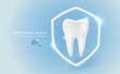 Good dental health With shield and protection concept. Realistic vector illustration.