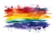 Vibrant Watercolor LGBTQ Pride Flag on White Background