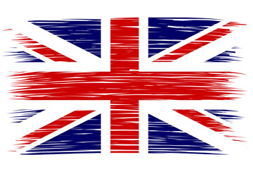 Wall Mural - Brush flag of United Kingdom design file format png united kingdom brush stroke national flag