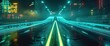 A futuristic glow-in-the-dark road, illuminating the path ahead with a sci-fi twist. 🌟🛣️✨ Step into the future of transportation! #GlowingRoad