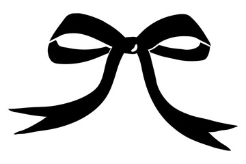 Black bow png clipart, transparent background