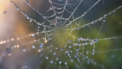 spider web with dew drops
