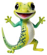 PNG Happy smiling dancing gekko amphibian wildlife reptile. AI generated Image by rawpixel.
