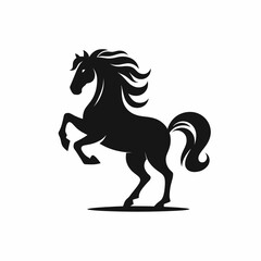 horse silhouette vector illustration White Background, icon, farm animal Template