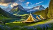 A luxurious glamping retreat nestled in the majestic mountains and verdant countryside, offering discerning travelers an exclusive camping