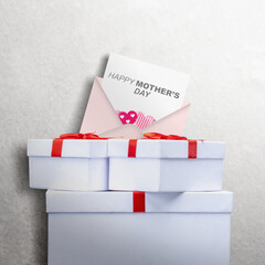 Sticker - The letter with Happy Mother's Day text and a gift box