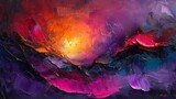 Fototapeta  - Create an abstract painting that captures the essence of faith, using bold colors and dynamic shapes to symbolize the strength and conviction of belief