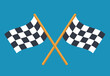 checkered racing flags cross flat