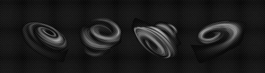 Wall Mural - wind swirls set isolated on transparent background. vector realistic illustration of spiral air flow