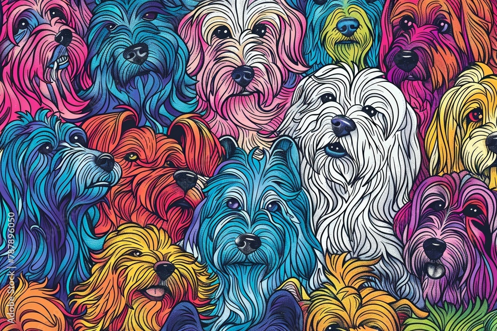 An aesthetic coloring page for adults, presenting a pattern of various ...