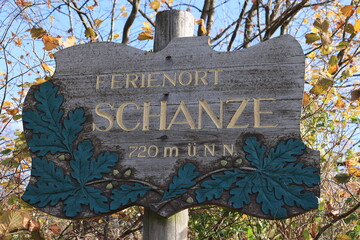 Sticker - Willkommensschild des Ferienortes Schanze im Sauerland