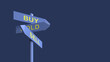 © Terence - A signage showing directions or options to buy, sell or hold in a conceptual illustration. 3D rendering.