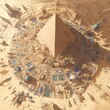 Ancient Civilization Reborn in Epic 360-Degree Panoramic Sand Sculpture - An Exquisite Visual Masterpiece Inspired by Egyptian Wonders.