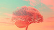 Peach and coral brain tree heralds ideas' awakening in the soft light of dawn skies.