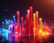 3D animated bar chart of population growth stats, visually engaging, data-centric design