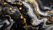 Gold abstract black marble background art paint pattern ink texture watercolor white fluid wall.