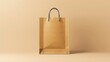 Icon merchandising design collection. 3D retail reusable branding merchandise illustration featuring brown paper bags and handles.
