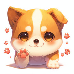 Adorable Cartoon Corgi Puppy Illustration