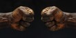 Close Up of Two Hands Making a Fist Bump. Generative AI