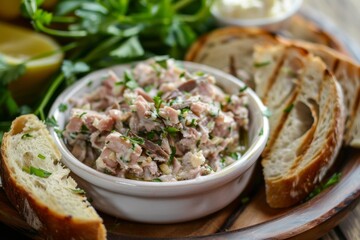 Poster - Tuna spread with cream cheese anchovies and bread