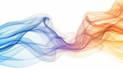 Aufkleber - Abstract blue wave of colorful smoke