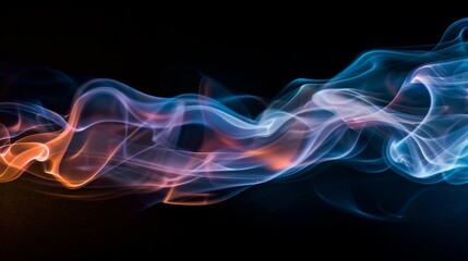 Aufkleber - Abstract blue wave of colorful smoke