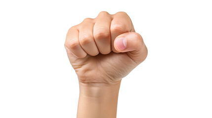 Girl hand fist up finger person adult isolated on a transparent background