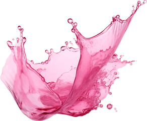 pink clear water splashing isolated on white or transparent background,transparency