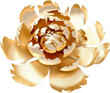 fantasy peony flower made of gold isolated on white or transparent background,transparency