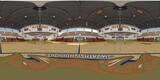 Fototapeta Londyn - basketball hall (fantasy team warthog) empty 360° vr environment equirectangular