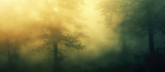 Wall Mural - Abstract natural backgrounds in the forest on a foggy morning.