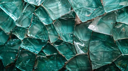 Wall Mural - Broken glass with pieces of broken glass. Abstract background for design.