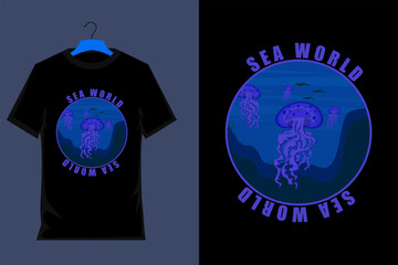 Poster - Sea World Retro Vintage T Shirt Design