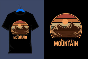 Wall Mural - The Rocky Mountain Retro T Shirt Design