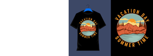 Wall Mural - Summer Time Retro Vintage T Shirt Design