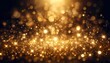 Luxury Abstract golden background with bokeh effect and shining defocused glitters 