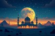 Luxurious and Majestic Islamic Vectors for Ramadan: Featuring Ornate Geometric Designs and Grand Crescent Motifs for High-End Spiritual Graphics