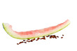 Eated watermelon slice and seeds