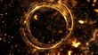 Fiery circle with sparks. An abstract ring of fire with dynamic motion effects and scattered sparks, perfect for energetic backgrounds or design elements.