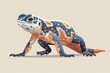 Lizard 3d, cartoon, flat design