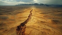 Aerial View Of Desert Track