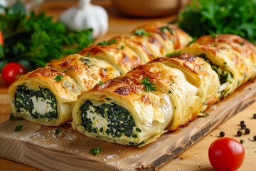 Sticker - Homemade Turkish borek with spinach and feta cheese