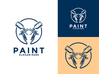 Wall Mural - Creative auto paint logo vector, Car painting logo design vector illustration