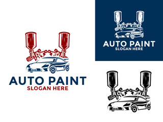 Creative auto paint logo vector, Car painting logo design vector illustration