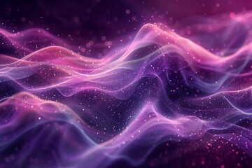 Wall Mural - dynamic abstract digital art depicting cosmic waves in mesmerizing shades of pink, blue, and purple 