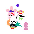 Modern abstract faces. Minimalistic concept. Trendy vector illustration.